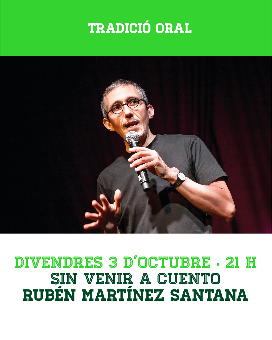 Fotografia de Rubén Martínez fent una actuació