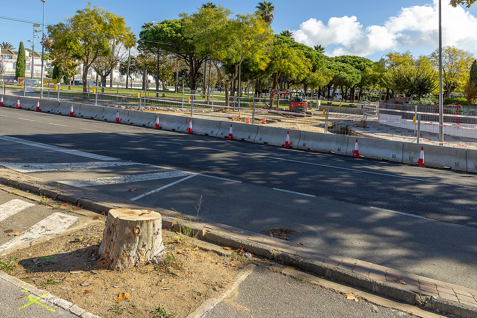 Obres per a un nou giratori a S’Agaró