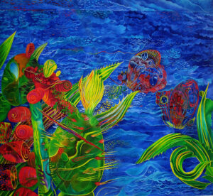 Pintura del mar, oleo sobre lienzo