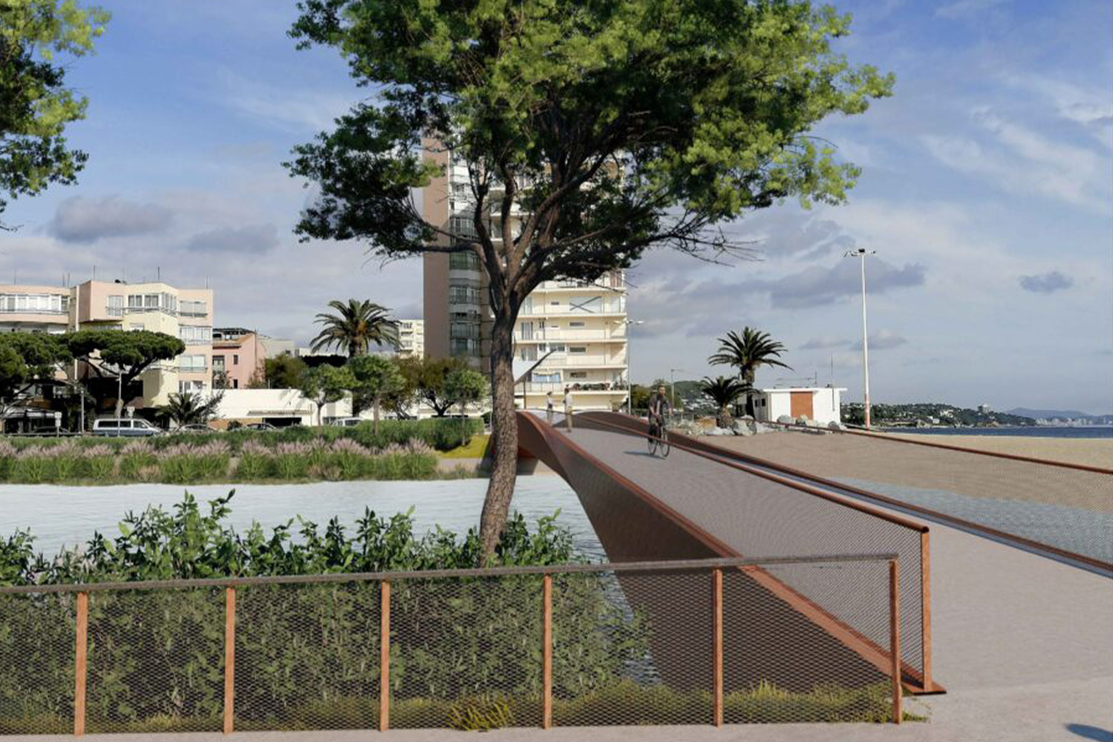 La passera sobre el Ridaura més a prop